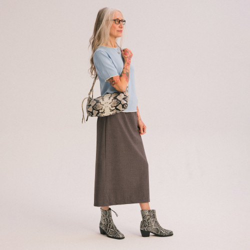 Marianne Bag M, off white python pattern | Balagan Studio