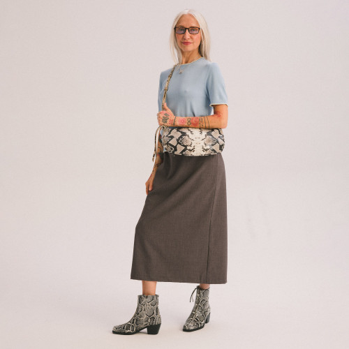 Marianne Bag M, off white python pattern | Balagan Studio