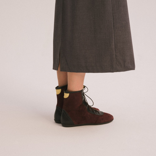 Marit Boots, claret velvet | Balagan Studio