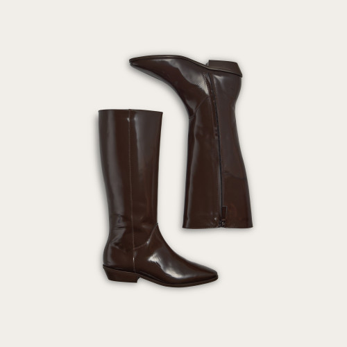 Peggy High Boots, glossy brown | Balagan Studio
