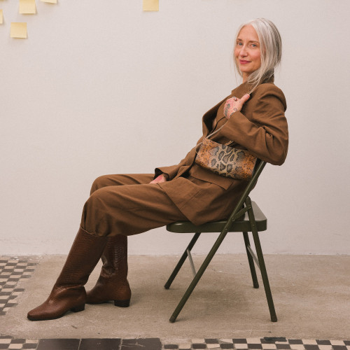 Martha kozaki, karmelowy wzór krokodyla | Balagan Studio