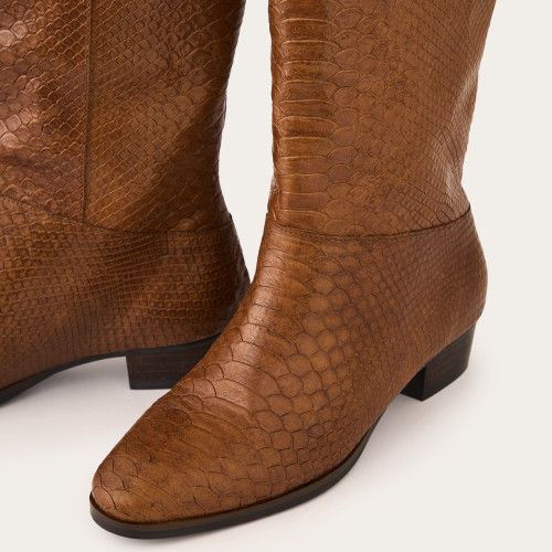 Martha High Boots, caramel croco| Balagan Studio