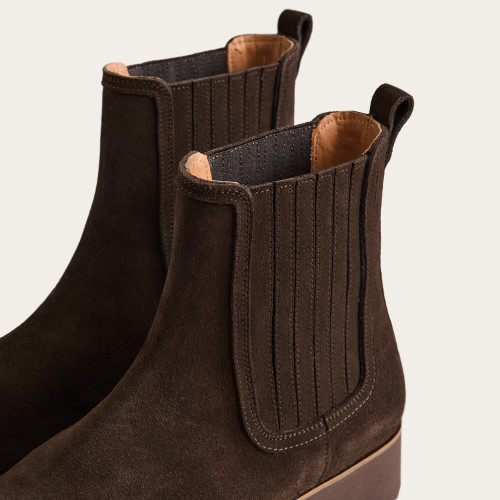 Trisha Boots, dark chocolate velvet | Balagan Studio