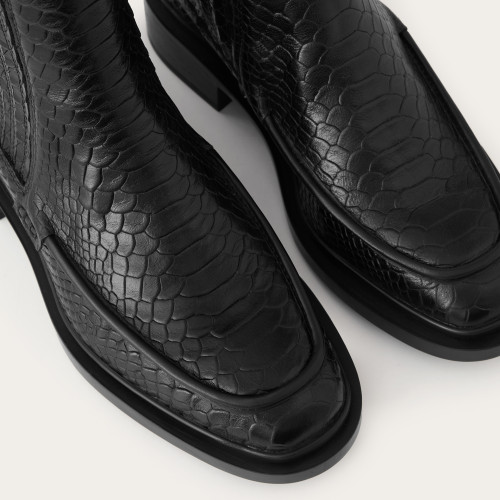 Piano Boots, black python pattern | Balagan Studio