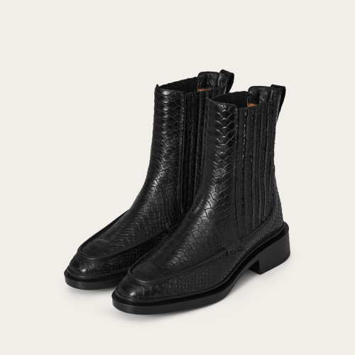 Piano Boots, black python pattern | Balagan Studio