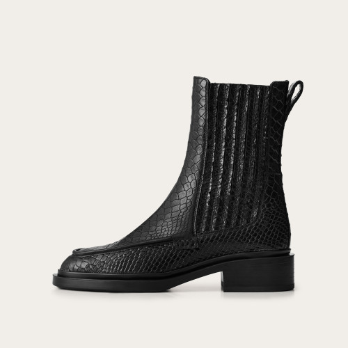 Piano Boots, black python pattern | Balagan Studio
