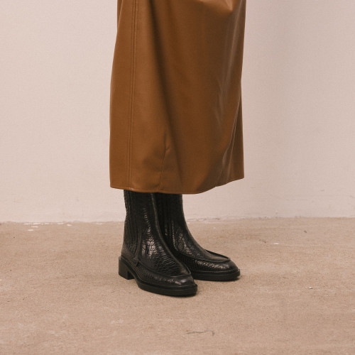 Piano Boots, black python pattern | Balagan Studio