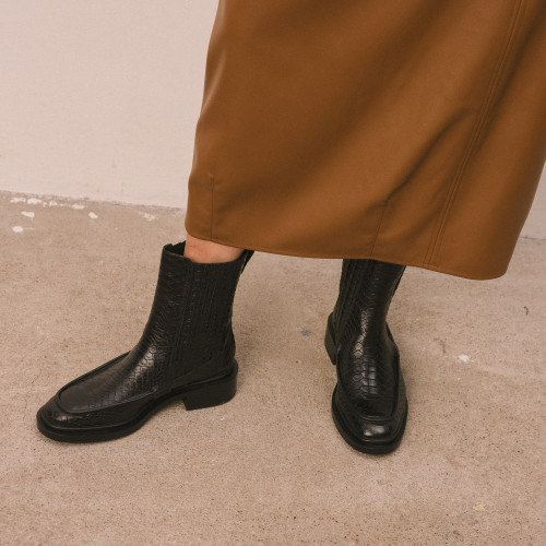 Piano Boots, black python pattern | Balagan Studio