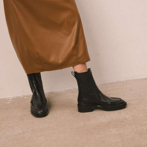 Piano Boots, black python pattern | Balagan Studio