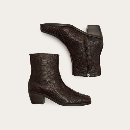 Selene Boots, brown croco | Balagan Studio