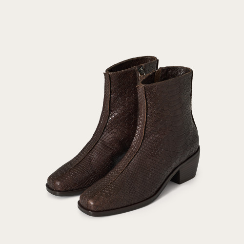 Selene Boots, brown croco | Balagan Studio