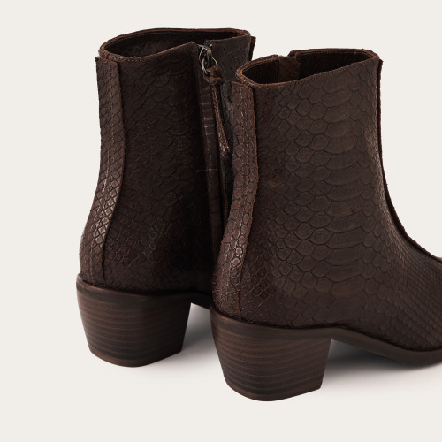 Selene Boots, brown croco | Balagan Studio