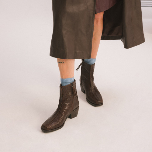 Selene Boots, brown croco | Balagan Studio