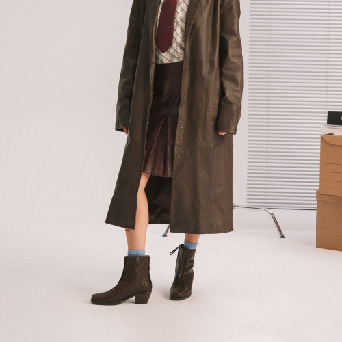 Selene Boots, brown croco | Balagan Studio