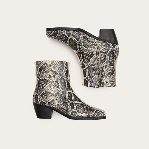 Selene Boots, off white python pattern | Balagan Studio