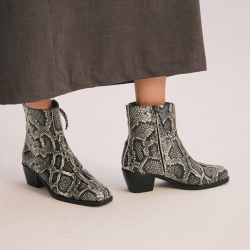 Selene Boots, off white python pattern | Balagan Studio