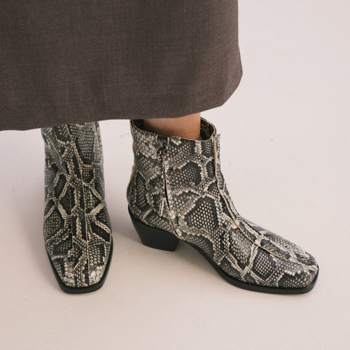 Selene Boots, off white python pattern | Balagan Studio