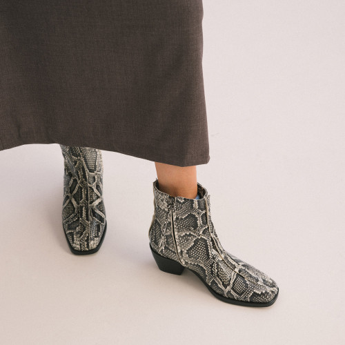 Selene Boots, off white python pattern | Balagan Studio