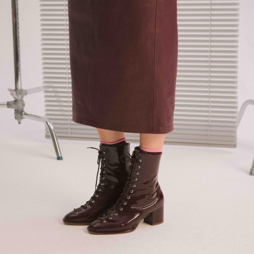 Emma Boots, glossy bordo| Balagan Studio