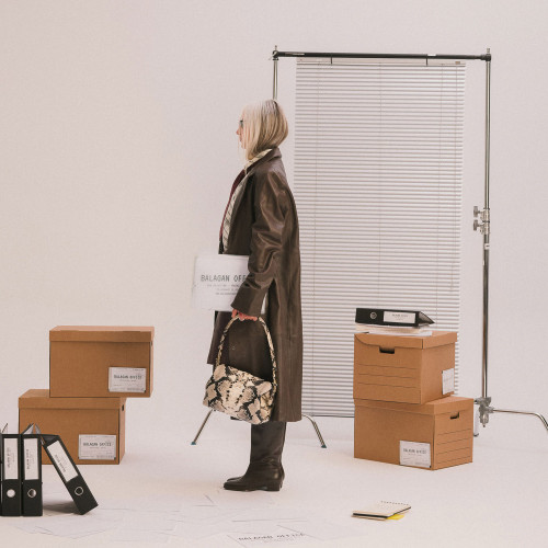 Rofe Bag L, off white python pattern | Balagan Studio