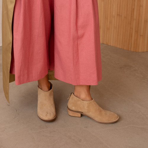 Lea botki, piaskowy welur | Balagan Studio