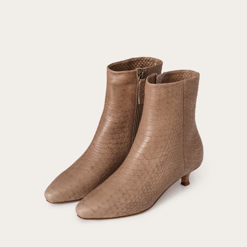 Vivian Boots, beige croco | Balagan Studio