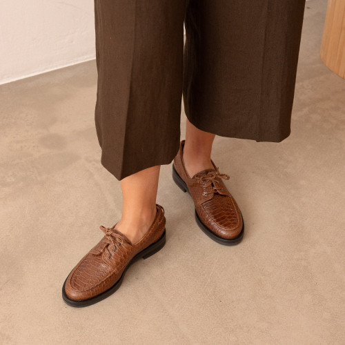 Yacht Flats, caramel croco | Balagan Studio