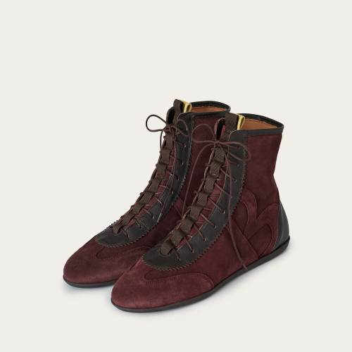 Marit Boots, claret velvet | Balagan Studio
