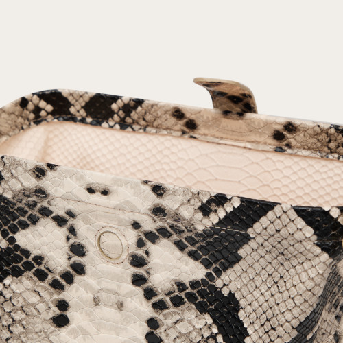 Rofe Bag L, off white python pattern | Balagan Studio