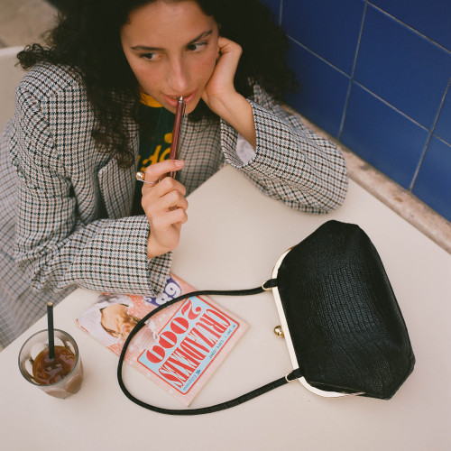 Sicily Bag M, black lizard | Balagan Studio