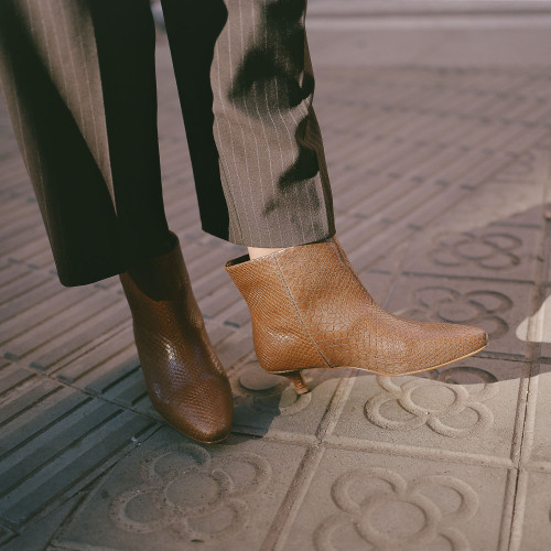 Vared botki, karmelowy wzór krokodyla | Balagan Studio