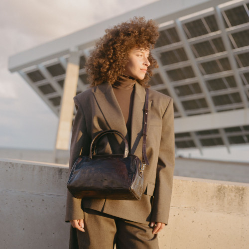 Sofia Bag L, brown croco | Balagan Studio