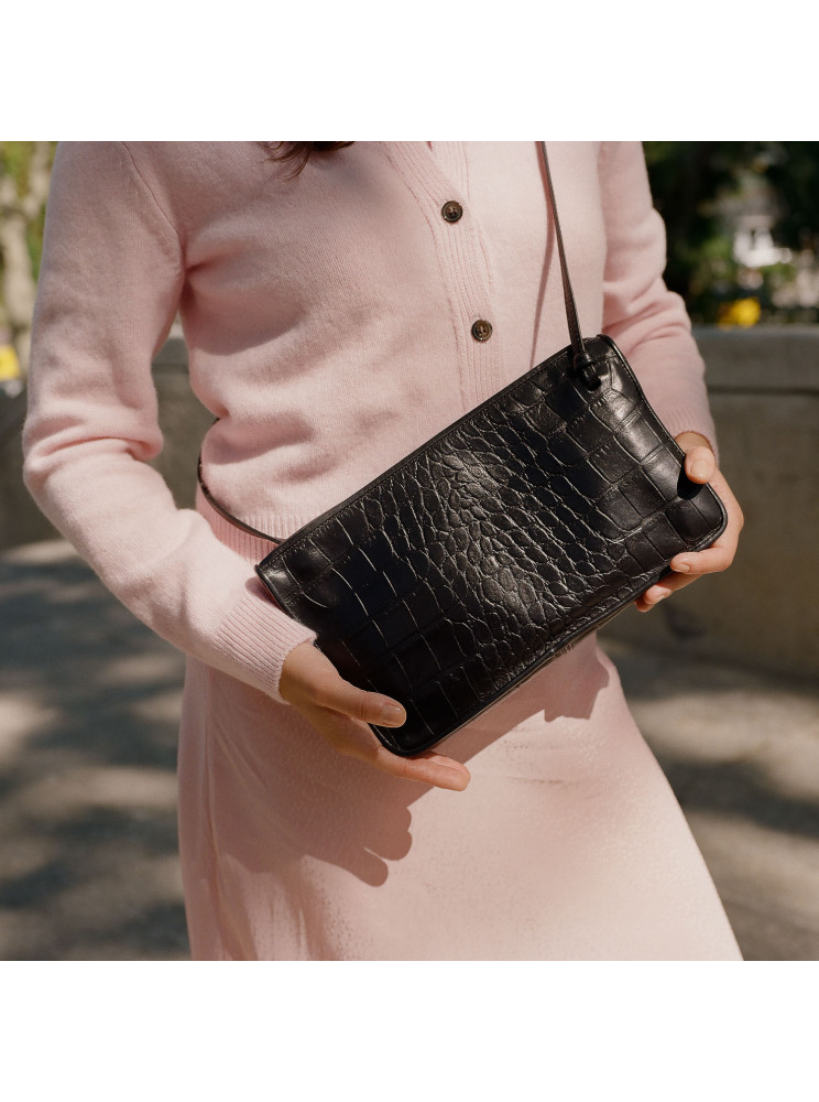 Suzanne torebka M, brązowy wzór krokodyla | Balagan Studio