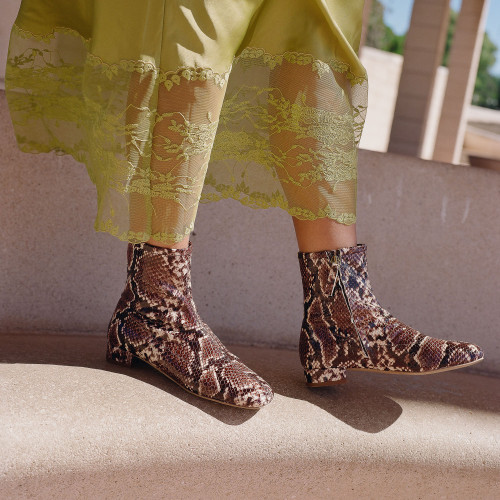 Gia Boots, brown python pattern | Balagan Studio