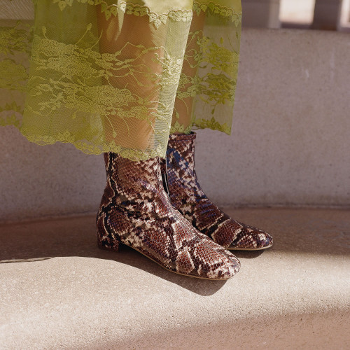 Gia Boots, brown python pattern | Balagan Studio
