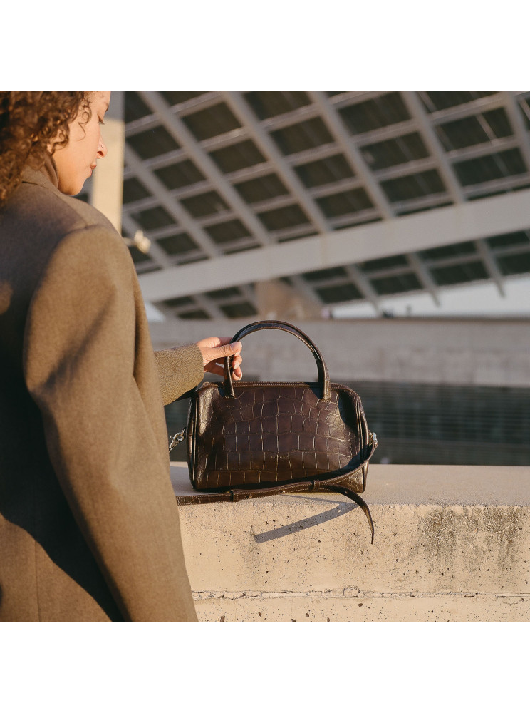 Sofia Bag L, brown croco | Balagan Studio