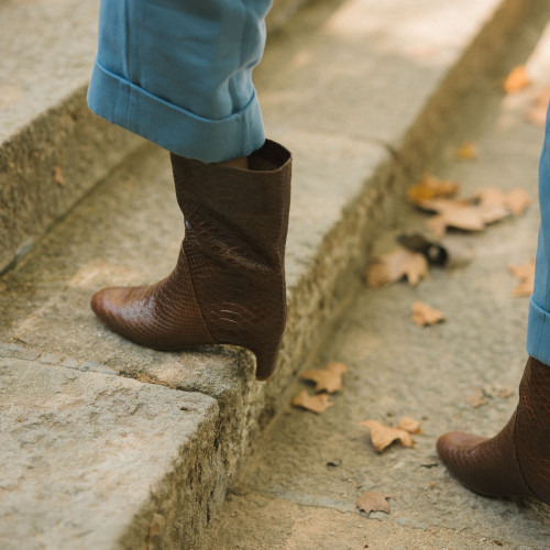 Adina Boots, caramel croco | Balagan Studio