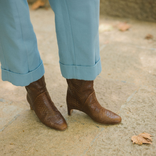 Adina Boots, caramel croco | Balagan Studio
