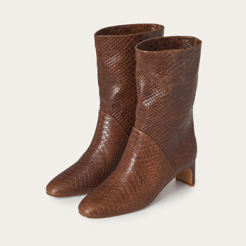 Adina botki, karmelowy wzór krokodyla | Balagan Studio