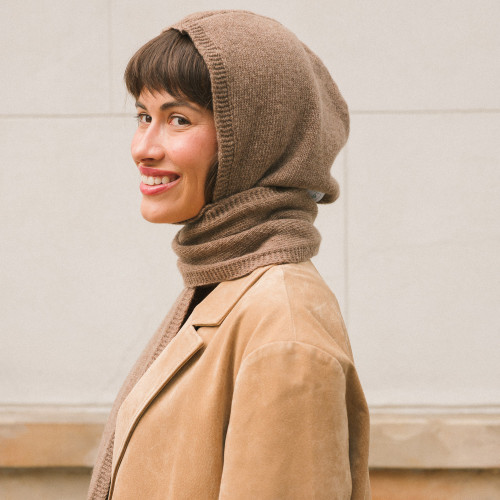 Irena Hooded Scarf, coffee | Balagan Studio