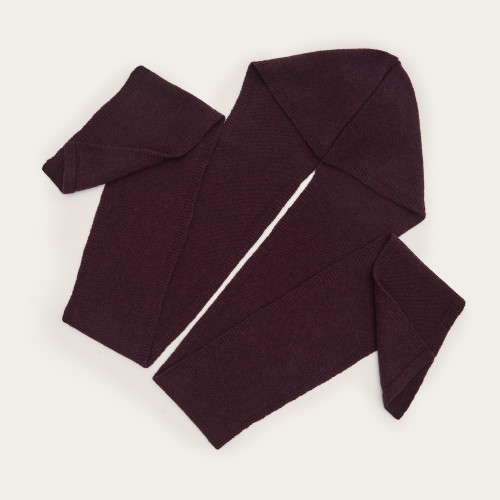 Irena Hooded Scarf, burgundy | Balagan Studio