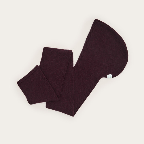 Irena Hooded Scarf, burgundy | Balagan Studio
