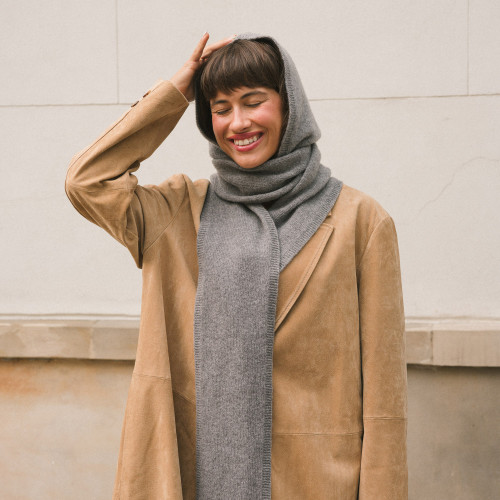 Irena Hooded Scarf, grey | Balagan Studio