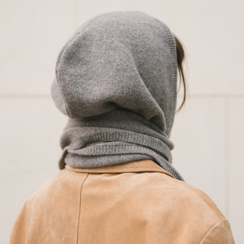 Irena Hooded Scarf, grey | Balagan Studio