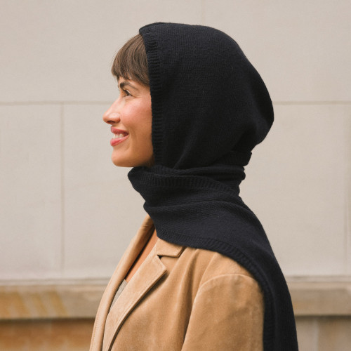 Irena Hooded Scarf, navy | Balagan Studio
