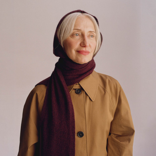 Irena Hooded Scarf, burgundy | Balagan Studio