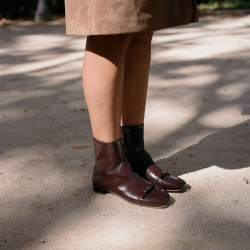 Livia Boots, glossy brown | Balagan Studio