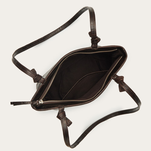 Lucyna Bag M, brown croco | Balagan Studio