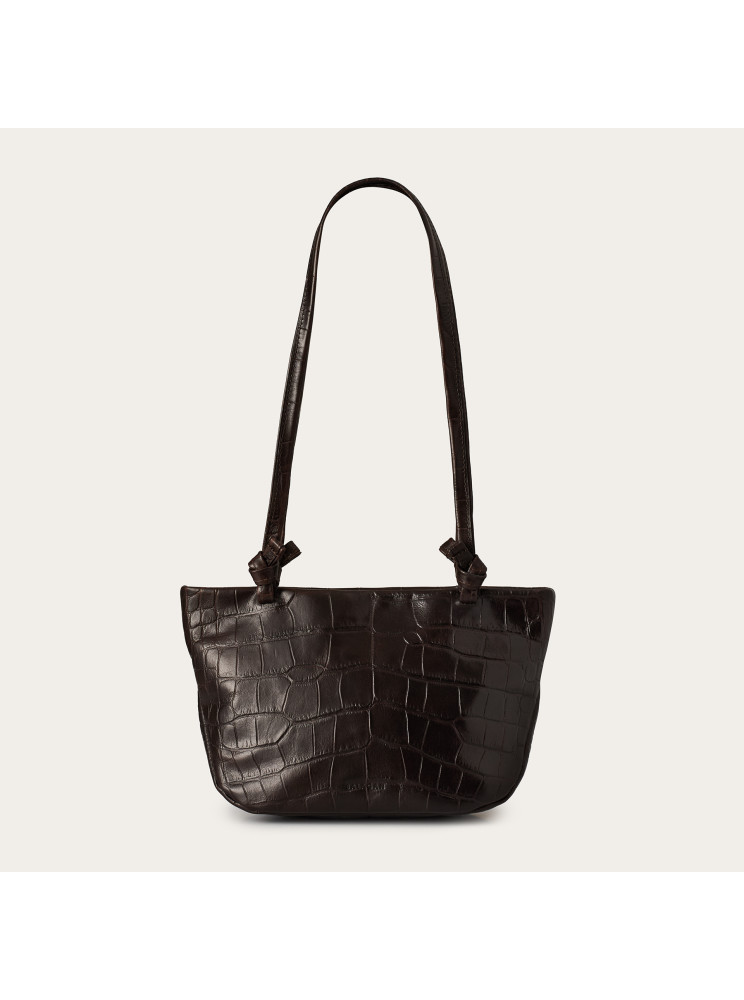 Lucyna Bag M, brown croco | Balagan Studio