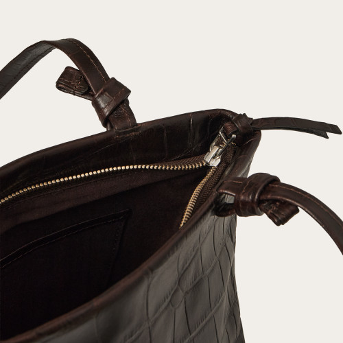 Lucyna Bag M, brown croco | Balagan Studio